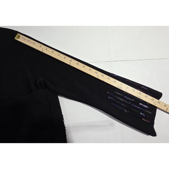 Alfani Black Knit Open Front Sequin Embellished Cardigan Womens Size L - Picture 13 of 15